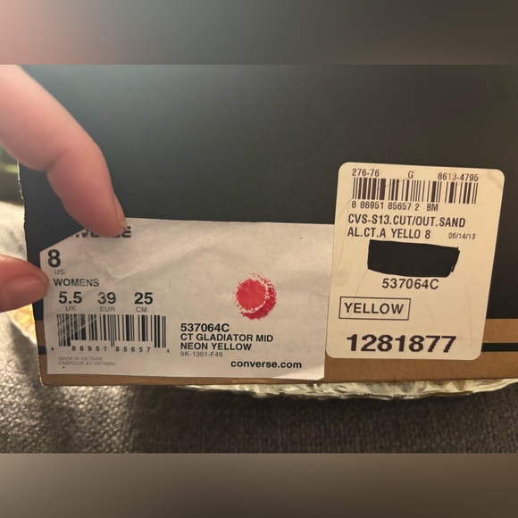 RARE Converse Chuck Taylor Gladiator Mid Neon Lime Yellow • 2013 NOS Women’s 8 - Picture 7 of 17